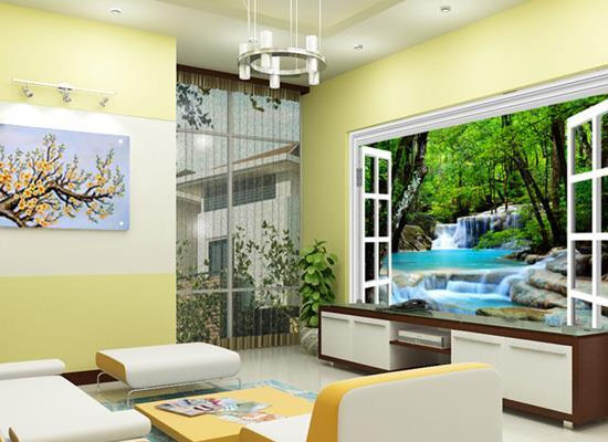 Ứng dụng tranh gạch 3d trong thiết kế nội thất phòng khách đẹp